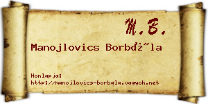 Manojlovics Borbála névjegykártya